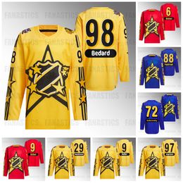 98 Connor Bedard 2024 Camiseta All-Star David Pastrnak Sergei Bobrovsky Igor Shesterkin Sidney Crosby Auston Matthews Hughes Nathan MacKinnon Jack Eichel Cale Makar