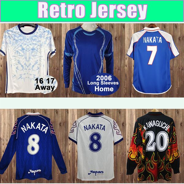 1998 2006 Japon SOMA AKITA OKANO NAKATA Retro Hommes Maillots de football à manches longues Équipe nationale KAWAGUCHI Home Away KAZU HATTORI Maillots de football