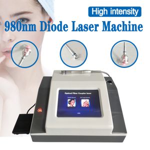 Enlèvement vasculaire au laser à diode 980nm Autres équipements de beauté Vaisseaux sanguins rouges Veines d'araignée Thérapie au laser pour dissolvant de veine du visage avec marteau froid441
