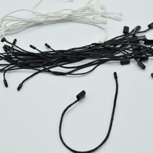 980 stks veel Goede kwaliteit Zwart-wit Waxkoord Hang Tag Nylon String Snap Lock Pin Loop Fastener Ties Length18cm279E