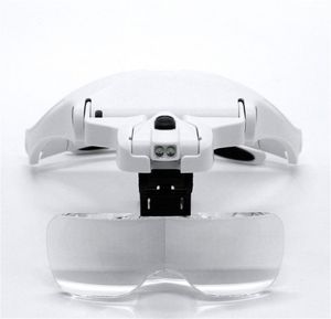 9892B2C USB Opladen Vergrootglas Microscoop Vervangbaar 1x 1.5x 2x 2.5x 3.5x LED-vergrootglas Hoofdband Leesbril Loupe