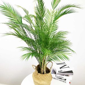 98cm Grand Palmier artificiel tropical Real Touch Feuilles Faux Plantes Bouquet Plastique Monstera Feuillage pour la décoration de mariage à la maison 210624