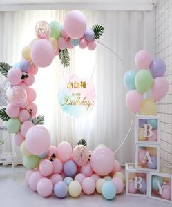 98 cm Anillo de arco de globo de plástico blanco Soporte de fondo DIY Base de columna de globo circular Baby Shower Cumpleaños Decoración del banquete de boda Deco7673009