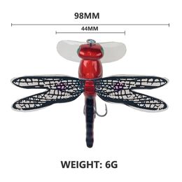 98mm 6G Topwater Dragonfly Dry Flies Insect Fly Fishing Lure Trout Popper Kunstmatige Aas Wobblers voor Trolling Hard Lure