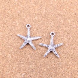 98 pièces Antique argent Bronze plaqué étoile de mer pendentif à breloques collier à faire soi-même Bracelet résultats de Bracelet 20 18mm181s