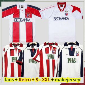 95 97 Maillots de football rétro Red Star Belgrade 99 01 Pjanovic Stankovic Petkovic Drulic Vintage Classic Chemises de football à manches courtes