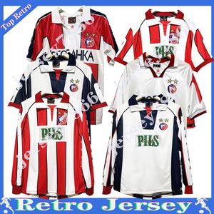 99 01 Red Star Belgrade Retro Soccer Jerseys 95 97 Pjanovic Drulic Stankovic Petkovic Vintage Classic Chemises de football à manches courtes