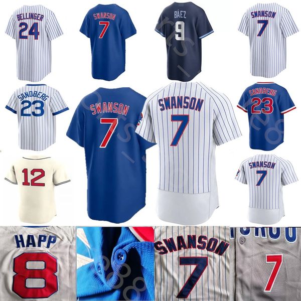 Personnalisé S-4XL 2024 Personnalisé 7 Dansby Swanson Jersey 24 Cody Bellinger Seiya Suzuki Andrelton Simmons Nick Madrigal Marcus Stroman Willson Ian Happ Jason Baseball