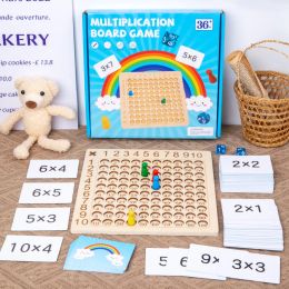 99 Multiplication Board Game Wooden Montessori Kids Learning Educational Toys Math compter Hundred Board Interactive Thinking