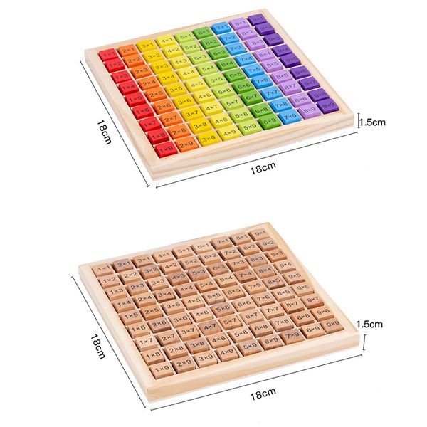 99 Table de Multiplication jouet Montessori éducatif mathématiques jouets en bois pour enfants enfants bois bébé jeu arithmétique aides pédagogiques