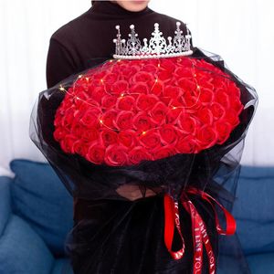 99 fleurs de savon de bouquet de roses rouges 520 cadeau de la Saint-Valentin pour petite amie cadeau d'anniversaire de confession suggéré fleurs simulées 231127