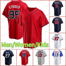 99 Spencer Strider Ronald Acuna Jr. Honkbalshirt Hank Aaron Fred McGriff Bijan Robinson Austin Riley Murphy Eddie Rosario Chipper Jones Joe Jimenez Custom S-XXXL