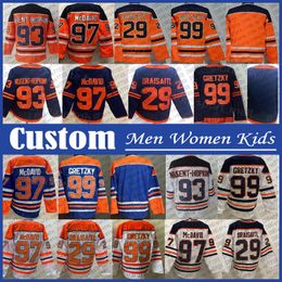 Connor McDavid Leon Draisaitl Hockey Jersey Aangepaste Edmonton Oilers Darnell Verpleegkundige Ryan Nugent Hopkins Zach Hyman Evan Bouchard Evander Kane Mattias Ekholm Cody Ceci