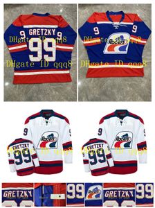 99 Maillot Wayne Gretzky WHA Indianapolis Racers Bleu Blanc 1978-79 Vintage 100% cousu n'importe quel numéro de maillot de hockey rétro