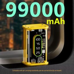 99000mAh Banque d'alimentation de grande capacité de grande capacité de style Punk Powerbank 22,5 W Chargeur portable à batterie externe à chargement rapide à deux voies