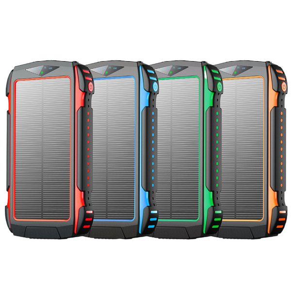 Banco de energía Solar de 99000mAh, cargador inalámbrico Qi rápido, banco de energía PD18W para iPhone 12, Samsung S21, Xiaomi, con luz de Camping
