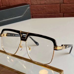 991 Montures de lunettes carrées vintage en or noir pour hommes Lunettes de soleil à monture optique à jante complète en or noir Nouveau avec Box225o