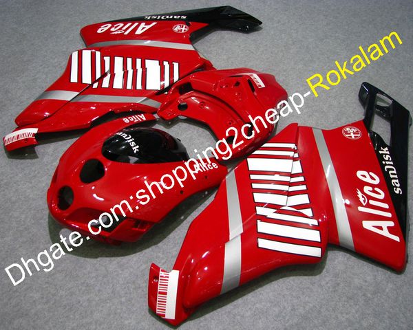 999 749 05 06 Kit de carenamientos para Ducati 999R 749S Motorbike Bodywork Shell 2005 2006 Alice Motocicleta Carnilería Rojo Negro (moldeo por inyección)