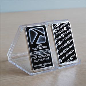 Barra de lingotes de plata chapada en latón no magnético fino 999 + barra panamericana de plata de 1 oz