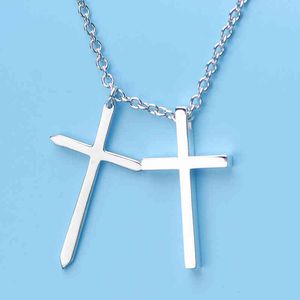 999 Full Silver Ketting Mannelijke en Vrouwelijke Liefhebbers Kruis Hanger Jesus Gift Christ Clavicle Decoration