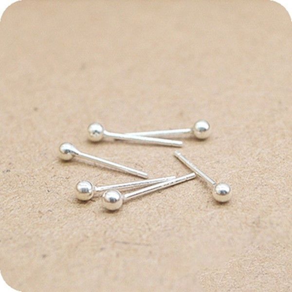 999 boucles d'oreilles en argent boucles d'oreilles bâton simplicité féminine Corée du Sud 925 anti-allergie oreille aiguille bâton oreille bâton petites boucles d'oreilles argent sterling