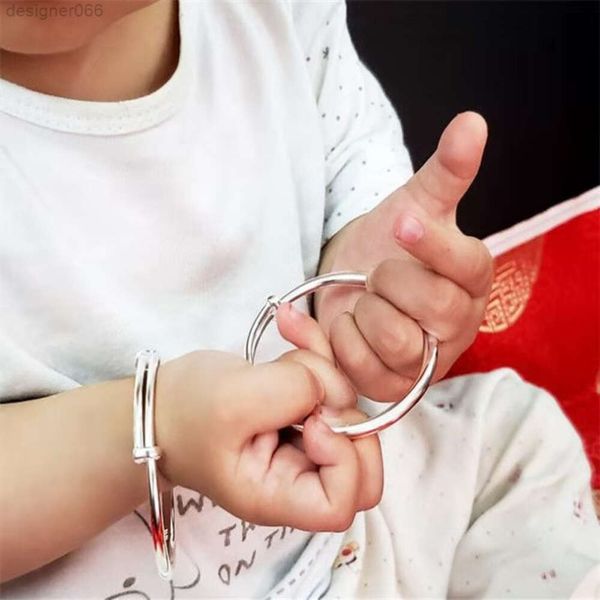 999 Bracelet pour bébé en argent sterling pour hommes et femmes bracelet argenté en argent lisse et graveuse cadeau le 100e jour de la lune