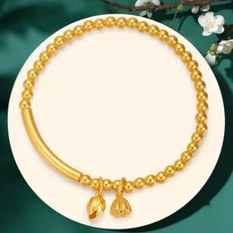 9999 Oro real de 24k títere amarillo Tiancheng Pulsera para mujer Joyería de moda elegante 240515