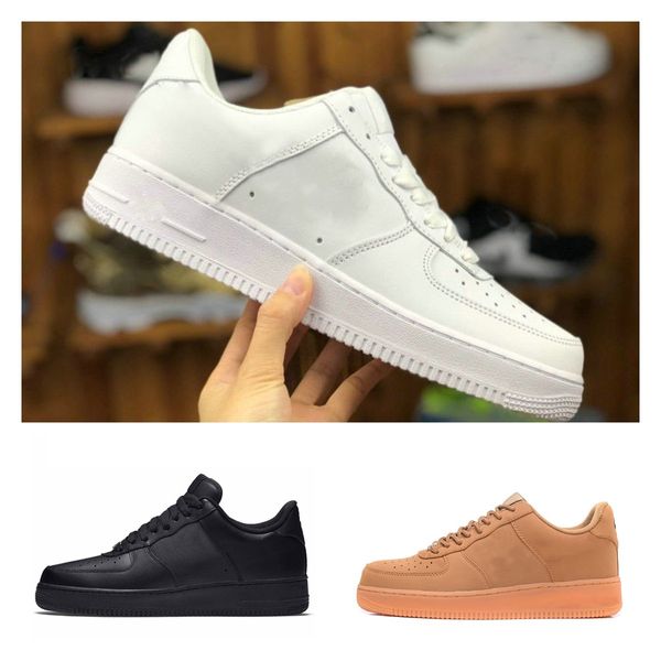 2024 Designer AF1S Hommes Low Casual Chaussures Entraîneurs FoRCes Skateboard One Unisexe Max 1 07 Knit Euro Airs High Femmes Tout Blanc Noir Blé Courir Sport Baskets