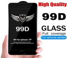 99D gehard glas screenprotectorfilm voor iPhone 13 12 pro max 11 X XR XS volledige lijmfilms zonder retailpakket3172527