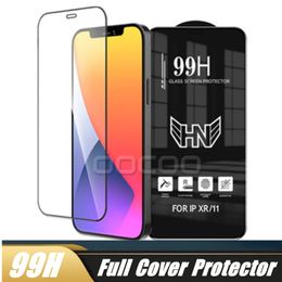 99H Bubble gratis Volledige omslag Telefoon Scherm Beschermers Tempered Glazen Anti Scratch 280AB Lijm voor iPhone 14 Pro Max 14Pro 13 12 11 XR XS 6S 7 8 PLUS SE Samsung A33 A53 A73 A52 A72