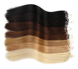 99J MICRO LOOP HUNF HAAR EXTRESSIE MICRO RING 05G 100 STRANDS 100 Remy Braziliaans Indisch haar 1424inch Factory Direct 10 kleuren 2967205