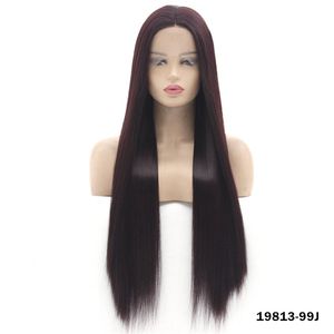 99j # perruque Lacefront synthétique Simulation cheveux humains dentelle avant perruques 12 ~ 26 pouces de Long soyeux droite Perreques 19813-99J