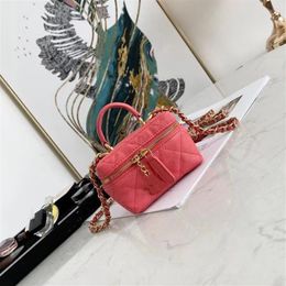 9A 2023 Womens Vanity Box Designer Borse Manico superiore Pelle bovina Caviar Totes Trapuntato Matelasse Catena Crossbody Spalla Borse cosmetiche C282T