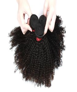 9A Afro Kinky Curly Hair Extension 3 Bundels of 4 Bundels Braziliaanse Indiase Maleisische Maleisische 100 Human Hair Natural Color 828inch4584344