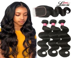 9A Braziliaanse Body Wave Met 4X4 Vetersluiting Onbewerkt Braziliaans Maagdelijk Haar Body Wave Met Sluiting Extensions Braziliaans Menselijk H1894638