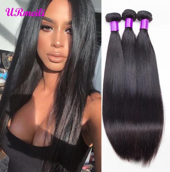 9a brasileño Virgen recta Virgen Human Bundles 100 Extensión del cabello humano Dhgate Color natural 34 Bundles Remy Remy Weav748126247