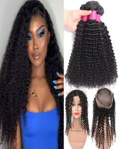 9A Bundles de cheveux vierges brésiliens avec fermeture 360 ​​Full Lace Closure Vague de corps droite vague lâche bouclée vague profonde cheveux humains Bundl2274344