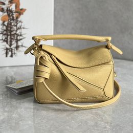 9a Bolso de diseñador Bolso de cuero genuino Bolso de hombro Mujer Bolsas Embrague Totas de embrague Crossbody Geometría cuadrada Contraste Color Poscadía Zipper Meni Mini Bolsas