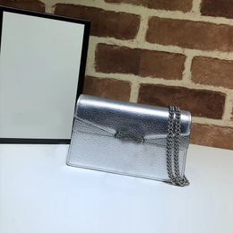 9A Designer Hangbag Sac à chaîne Femme Sac fourre-tout Diamant incrusté d'argent doré Baguette de mode en cuir véritable Tête de tigre Sacs d'embrayage de luxe Portefeuille 16 cm