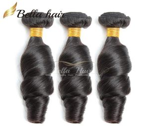 9A Funmi Virgen Pelo Peruano Ondulado Onda Suelta Natural Negro Extensión del Cabello Humano Trama Sin Procesar 3 UNIDS Cabeza Completa Estilo de Moda 9152891