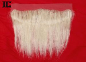 Grade 9a Bonne qualité 613 Blonde Human Hair Lace Fermeure frontal raide Peruvien Hair Silky Right Extnsions Brésilien VI4282797