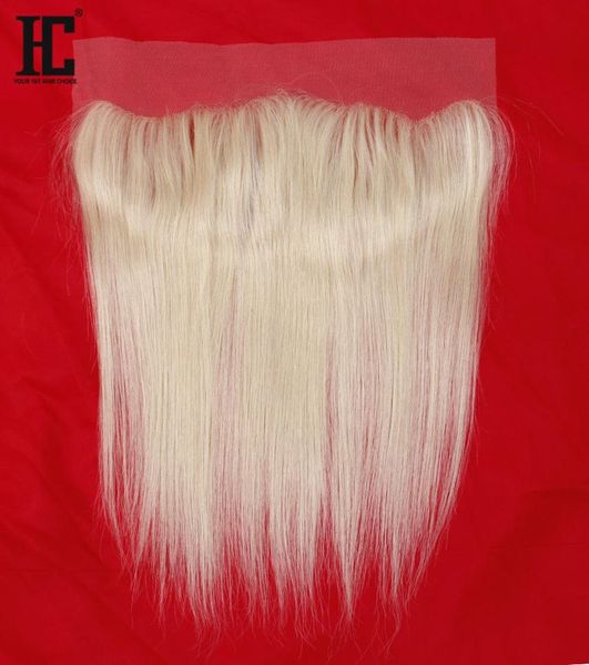 Grade 9a Bonne qualité 613 Blonde Human Hair Lace Fermeure frontal raide cheveux péruviens Extnsions brésiliennes Silky Silky VI2723783