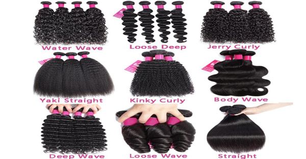 9A Paquetes de cabello humano brasileño de visón 100 Cabello humano recto brasileño sin procesar Onda suelta Onda suelta Kinky Rizado Onda profunda Ext9536367