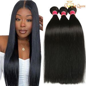 9A Peruaans maagdelijk steil haar 4 bundes raw remy straight humanhair extensions