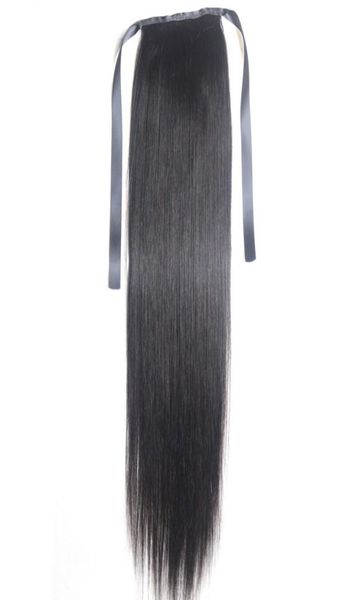 9A Clips de queue de cheval dans les extensions de cheveux humains Prêle Péruvienne Malaisienne Indienne Brésilienne Vierge Remy Cheveux Raides Couleur Naturelle B5292719