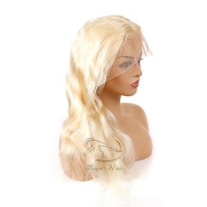 Blonde Full Lace Menselijk Haar Pruiken voor Zwarte Vrouwen 613 # Kleur Body Wave Braziliaanse Virgin Menselijk Haarkant Pruiken met Baby Haar