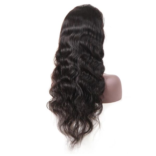 Venta al por mayor 20-26 pulgadas 9A Pelucas llenas del cordón de la rayita natural pre desplumada para las mujeres negras Pelucas delanteras del cordón de la Virgen brasileña de la onda del cuerpo con el pelo del bebé