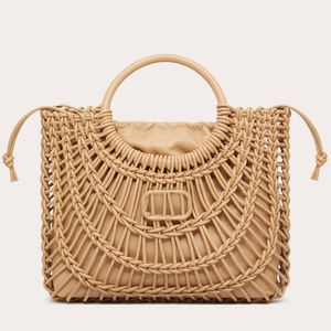 9A Prévente Hollow Out Tote Sac de créateur sac de paille sac Sac de plage Fashion Hollow tissé pour Sac de paille d'été Sac de vacances tissé Sac de vacances grande capacité