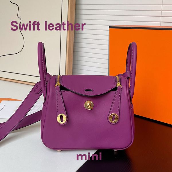 9A Quality Mini Swift bag mujer Diseñador de lujo Tote Bags Hombro Crossbody Bolsos moda clásica Cartera de cuero genuino monedero pochette clutch Caja naranja