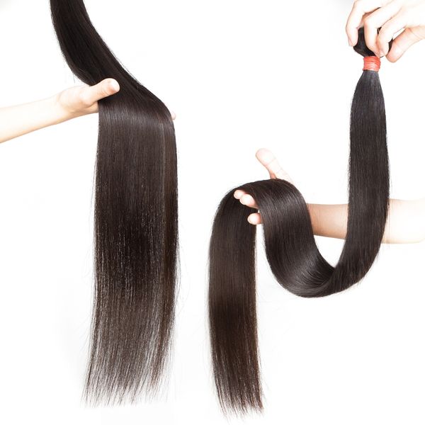 BeautyStarQuality Extensions de cheveux longs indiens bruts Coupe de trame Malaisienne vague droite Bundles de cheveux humains vierges non transformés